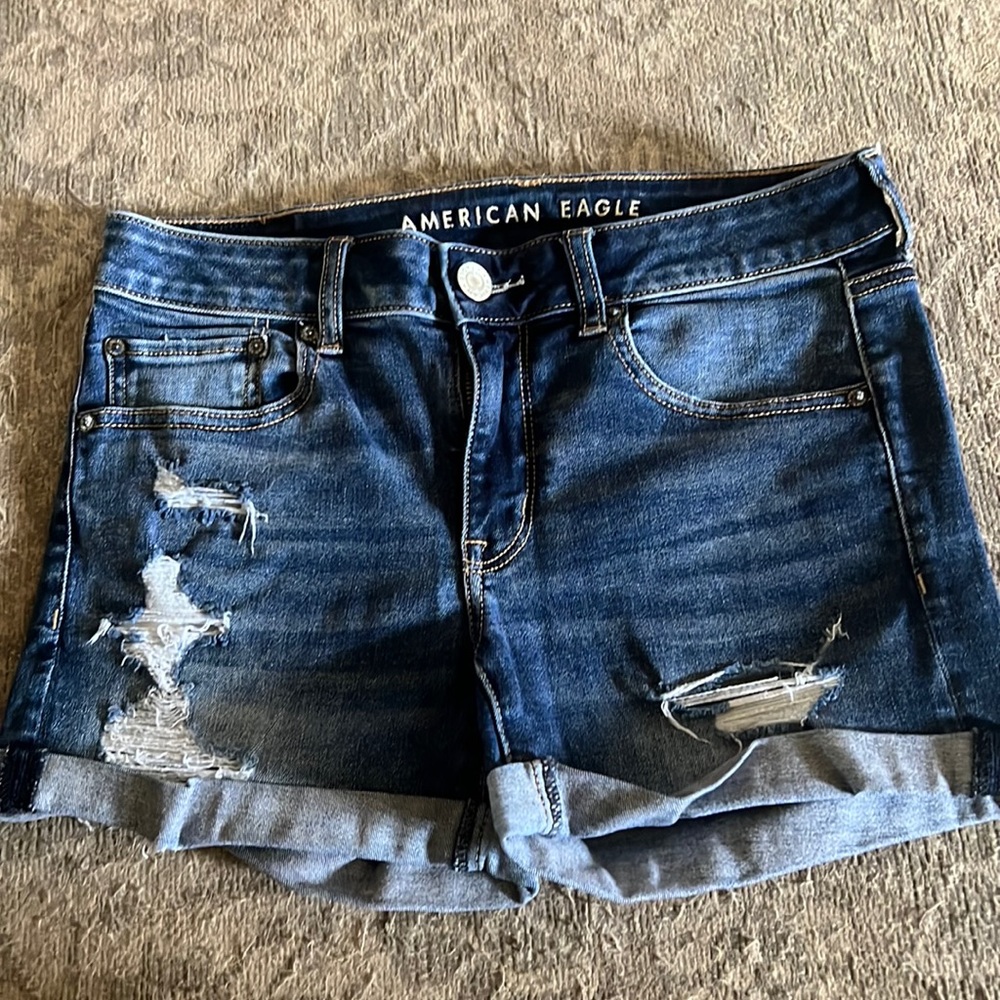 American Eagle Next Level Stretch Midi Denim Shorts